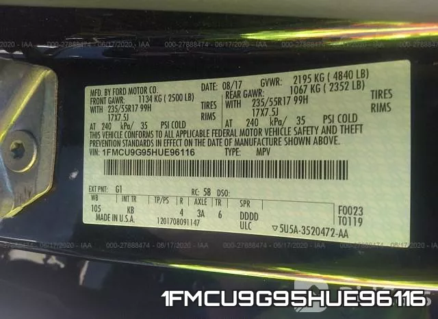1FMCU9G95HUE96116 фото 8