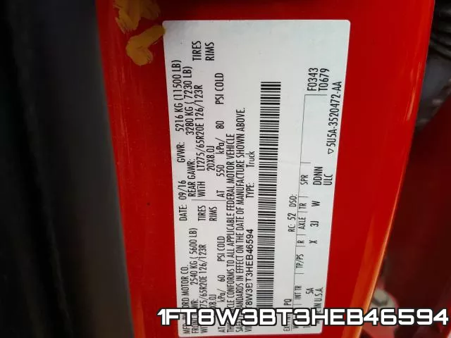 1FT8W3BT3HEB46594 фото 2