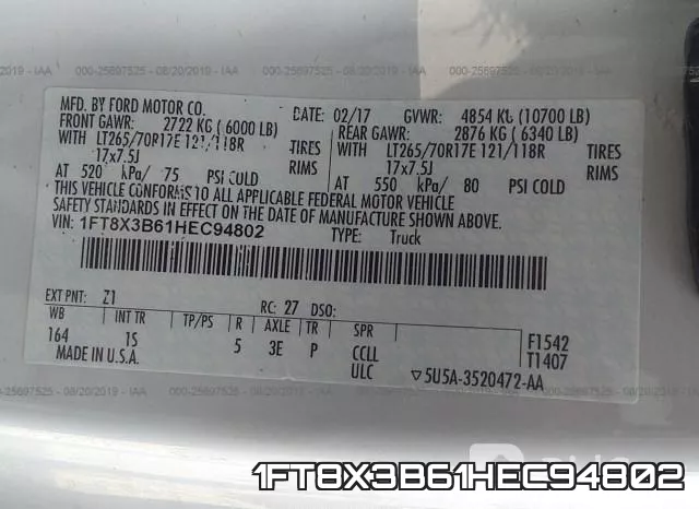 1FT8X3B61HEC94802 фото 8