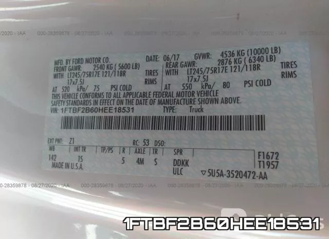 1FTBF2B60HEE18531 фото 10