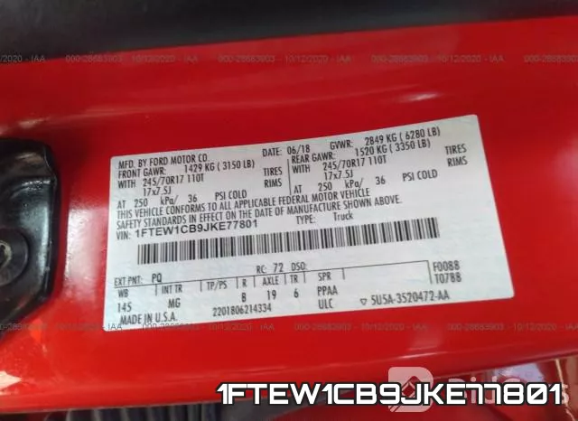 1FTEW1CB9JKE77801 фото 9