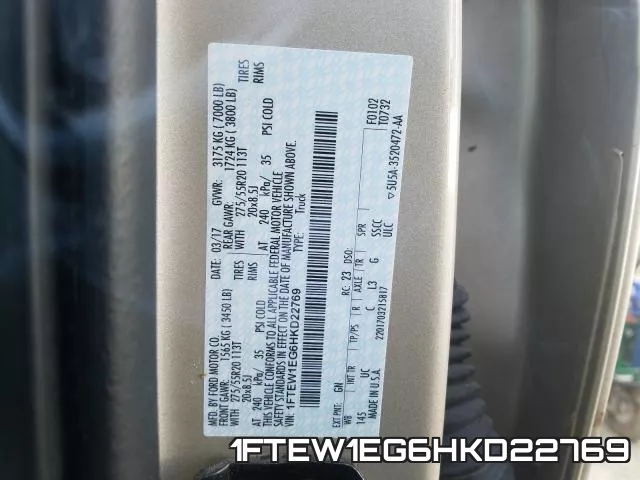 1FTEW1EG6HKD22769 фото 2