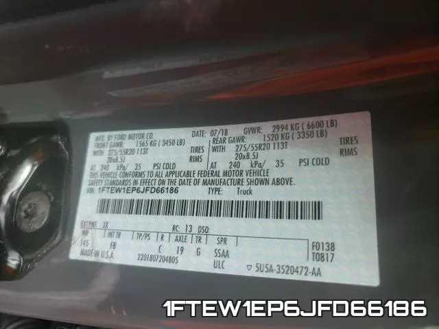 1FTEW1EP6JFD66186 фото 2