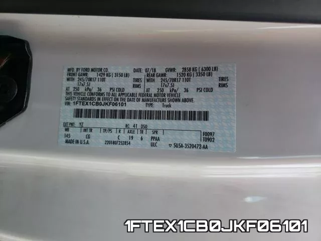 1FTEX1CB0JKF06101 фото 2