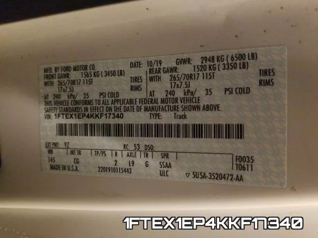 1FTEX1EP4KKF17340 фото 2