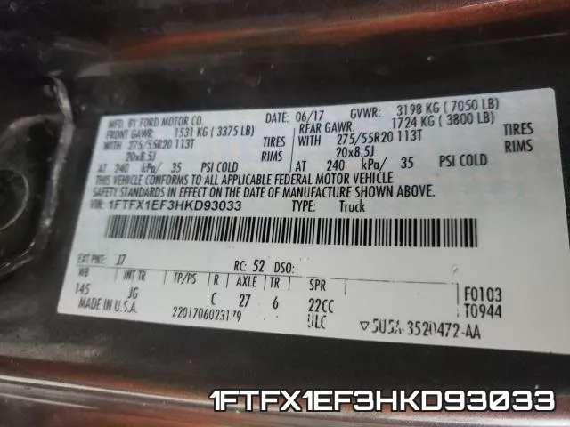 1FTFX1EF3HKD93033 фото 2