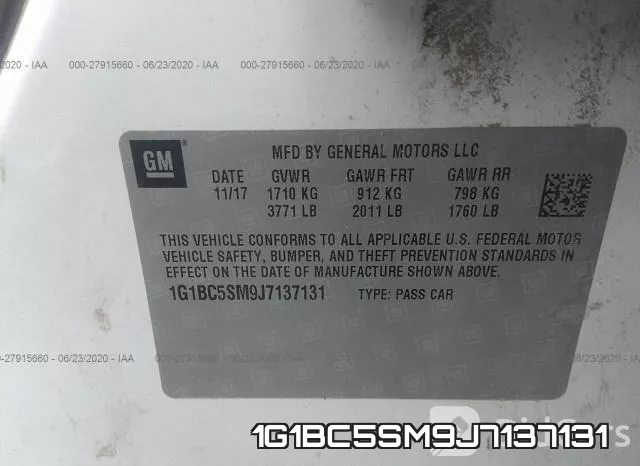 1G1BC5SM9J7137131 фото 10