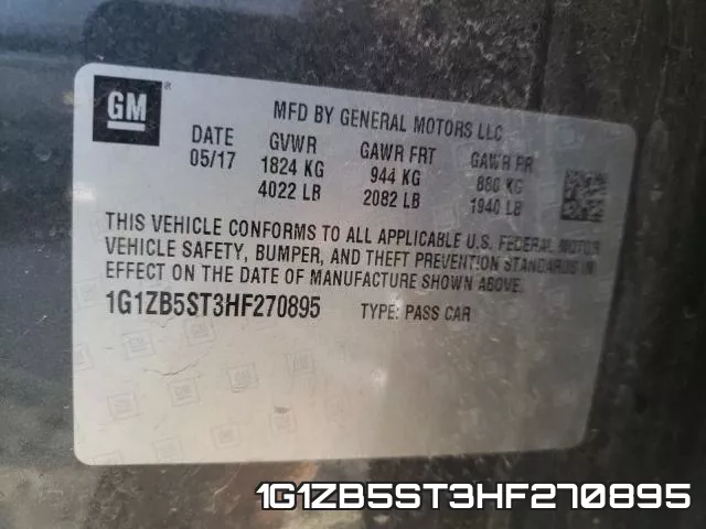 1G1ZB5ST3HF270895 фото 2
