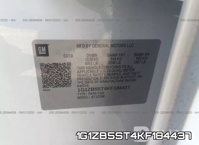 1G1ZB5ST4KF184437 фото 10