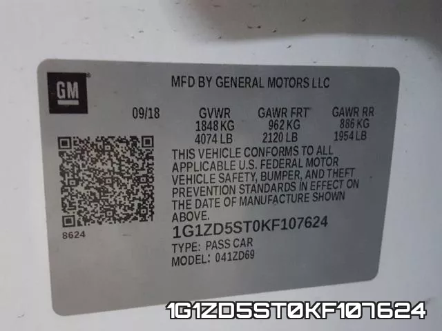 1G1ZD5ST0KF107624 фото 2