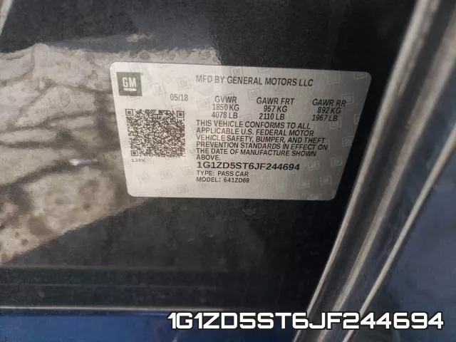 1G1ZD5ST6JF244694 фото 2