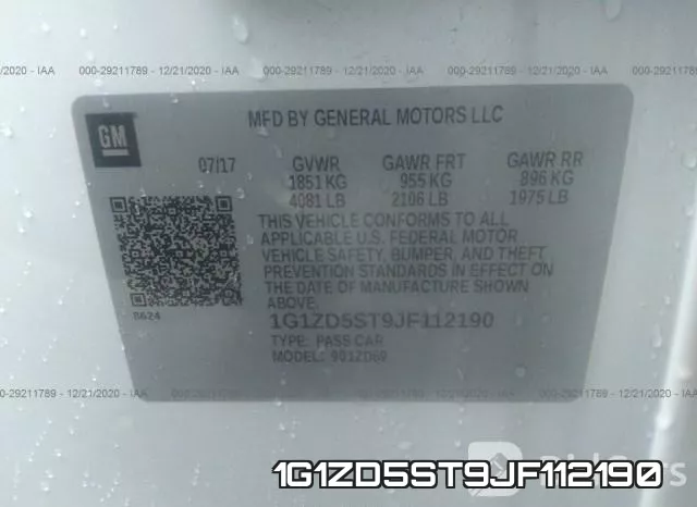 1G1ZD5ST9JF112190 фото 9