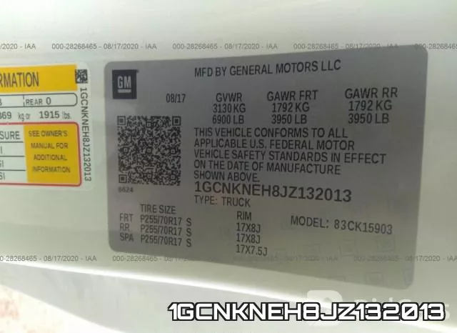 1GCNKNEH8JZ132013 фото 10