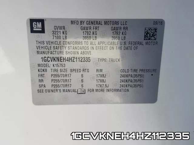 1GCVKNEH4HZ112335 фото 2