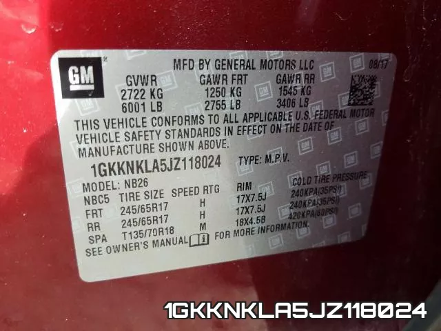 1GKKNKLA5JZ118024 фото 2