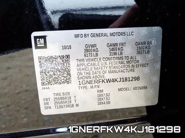 1GNERFKW4KJ181298 фото 2