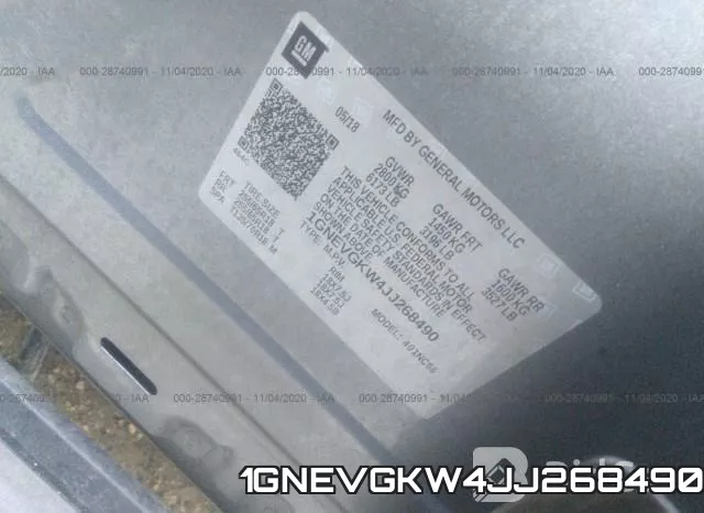 1GNEVGKW4JJ268490 фото 10