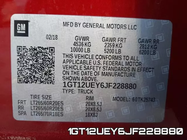 1GT12UEY6JF228880 фото 2