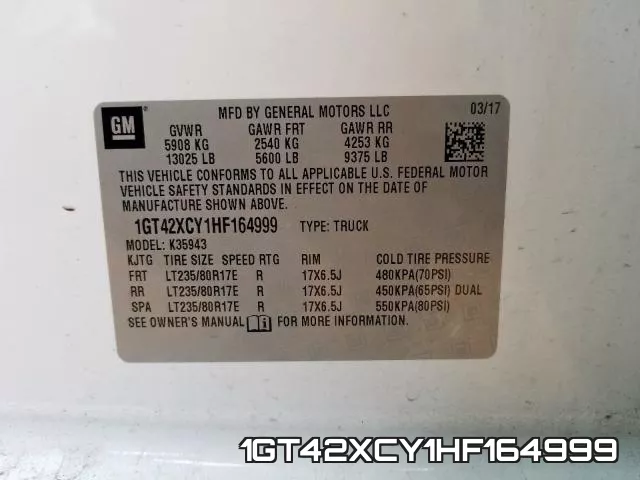 1GT42XCY1HF164999 фото 2