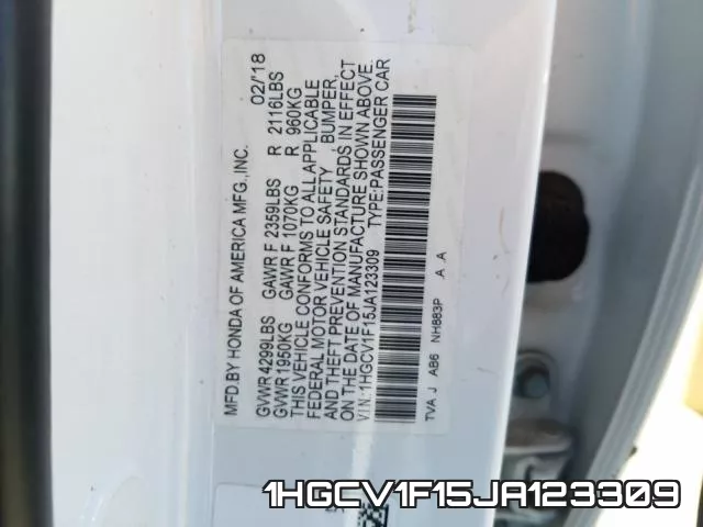 1HGCV1F15JA123309 фото 2