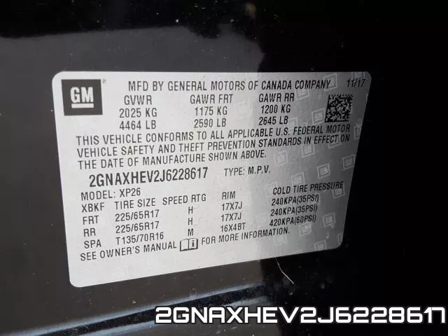 2GNAXHEV2J6228617 фото 2