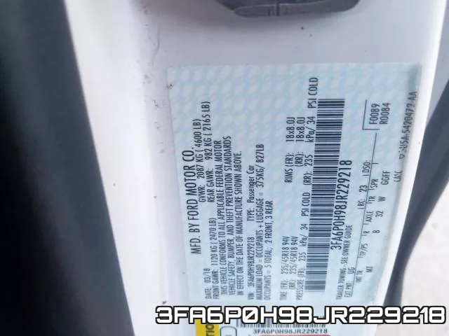 3FA6P0H98JR229218 фото 2