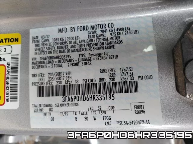3FA6P0HD6HR335195 фото 2