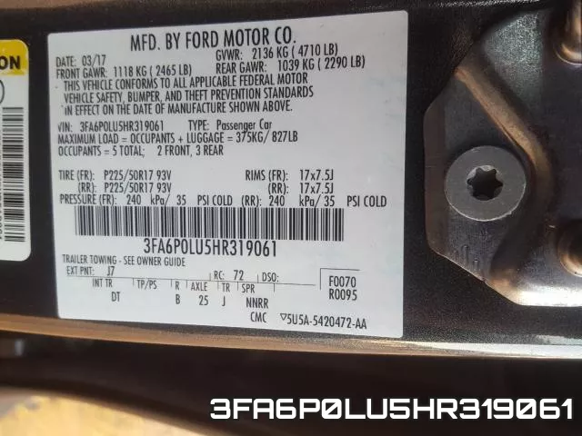 3FA6P0LU5HR319061 фото 2