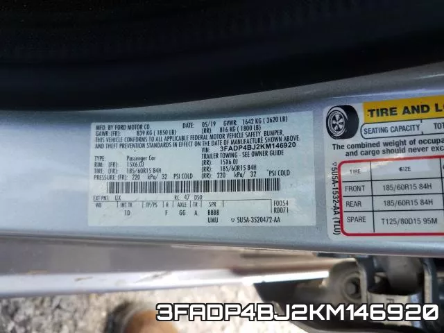 3FADP4BJ2KM146920 фото 2