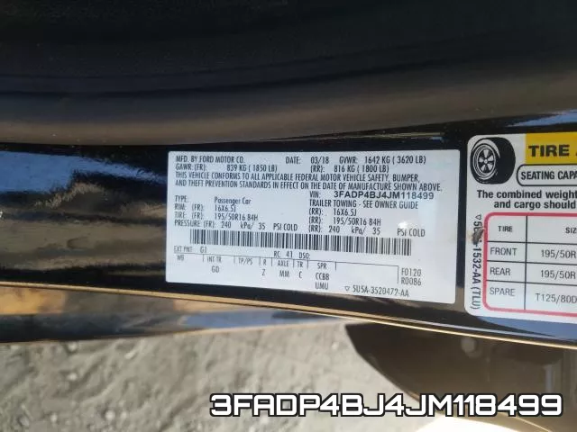 3FADP4BJ4JM118499 фото 2