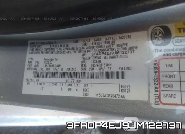 3FADP4EJ9JM122737 фото 9