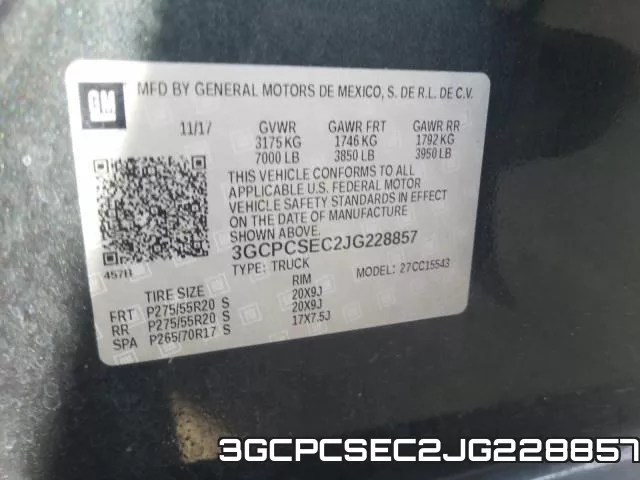 3GCPCSEC2JG228857 фото 2