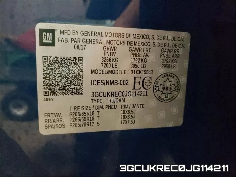 3GCUKREC0JG114211 фото 2