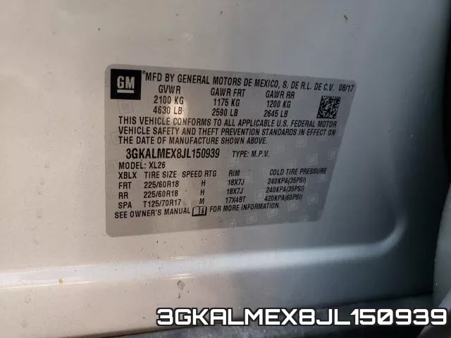 3GKALMEX8JL150939 фото 2