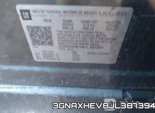 3GNAXHEV8JL387394 фото 10