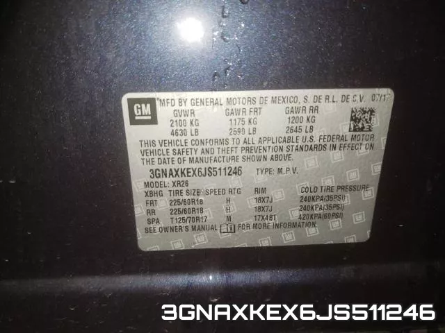 3GNAXKEX6JS511246 фото 2