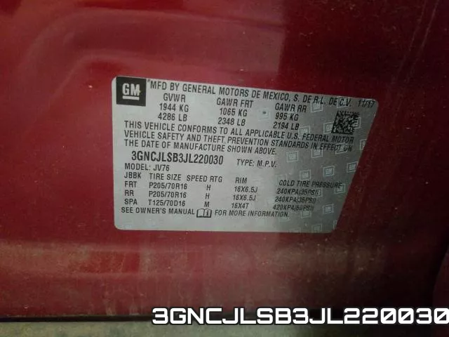 3GNCJLSB3JL220030 фото 2