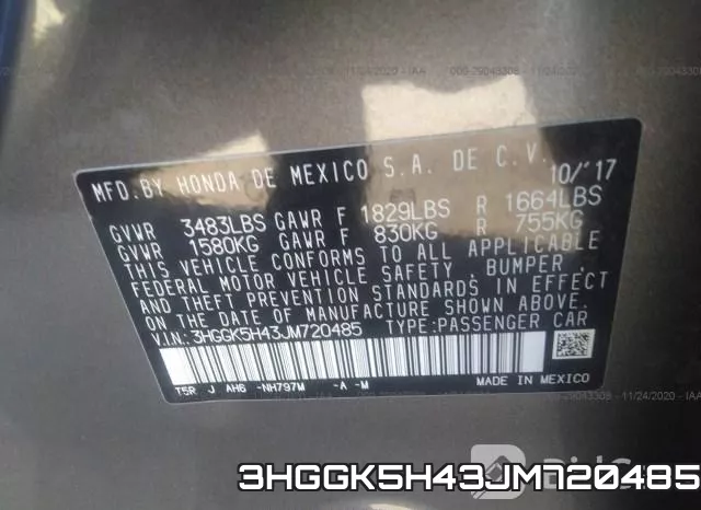 3HGGK5H43JM720485 фото 10