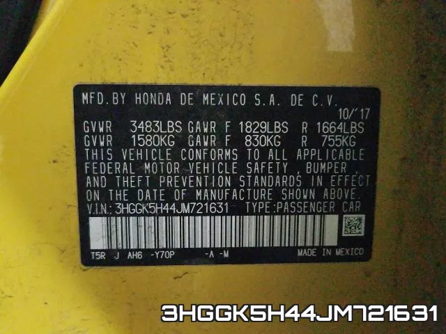 3HGGK5H44JM721631 фото 2