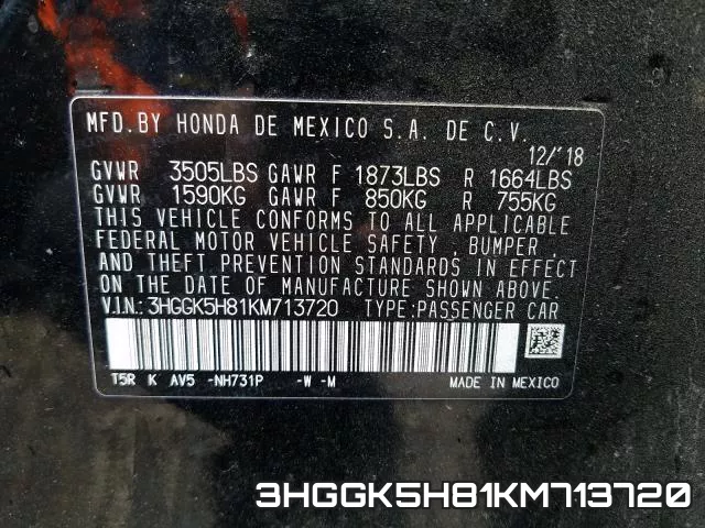 3HGGK5H81KM713720 фото 2