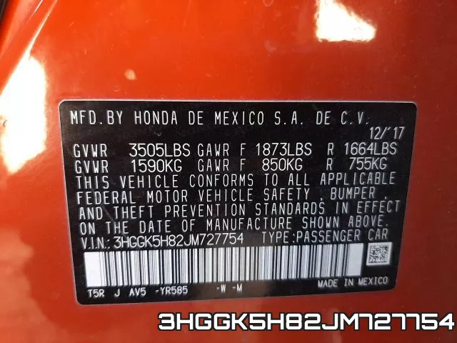 3HGGK5H82JM727754 фото 2