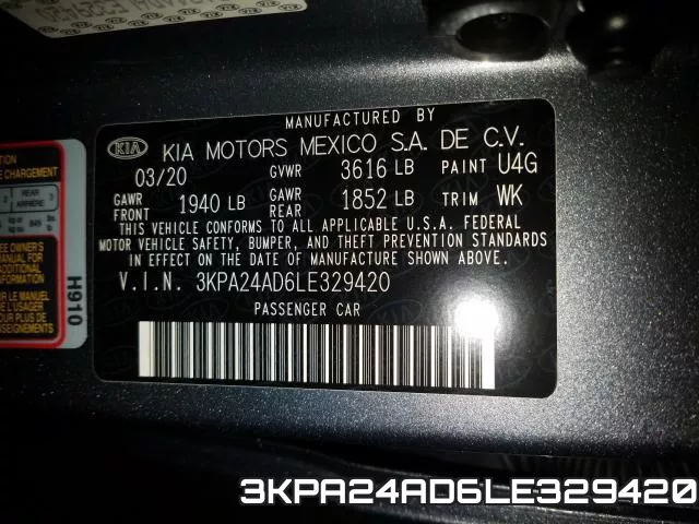 3KPA24AD6LE329420 фото 2