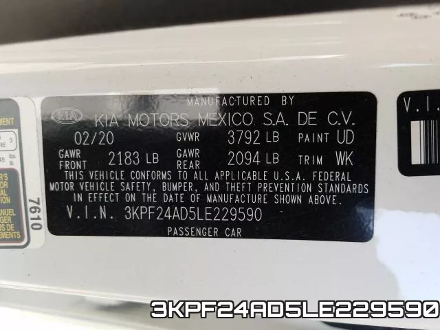 3KPF24AD5LE229590 фото 2