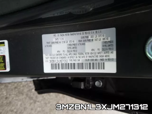 3MZBN1L3XJM271312 фото 2