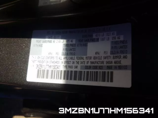 3MZBN1U77HM156341 фото 2