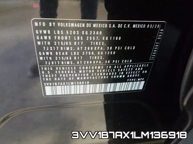 3VV1B7AX1LM136918 фото 2