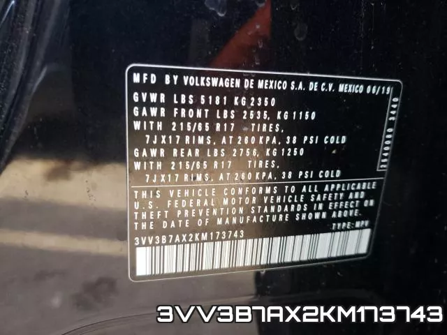 3VV3B7AX2KM173743 фото 2