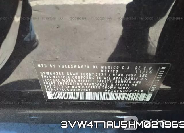 3VW4T7AU5HM027963 фото 9