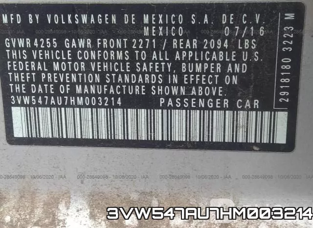 3VW547AU7HM003214 фото 10