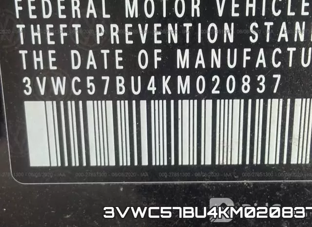 3VWC57BU4KM020837 фото 9